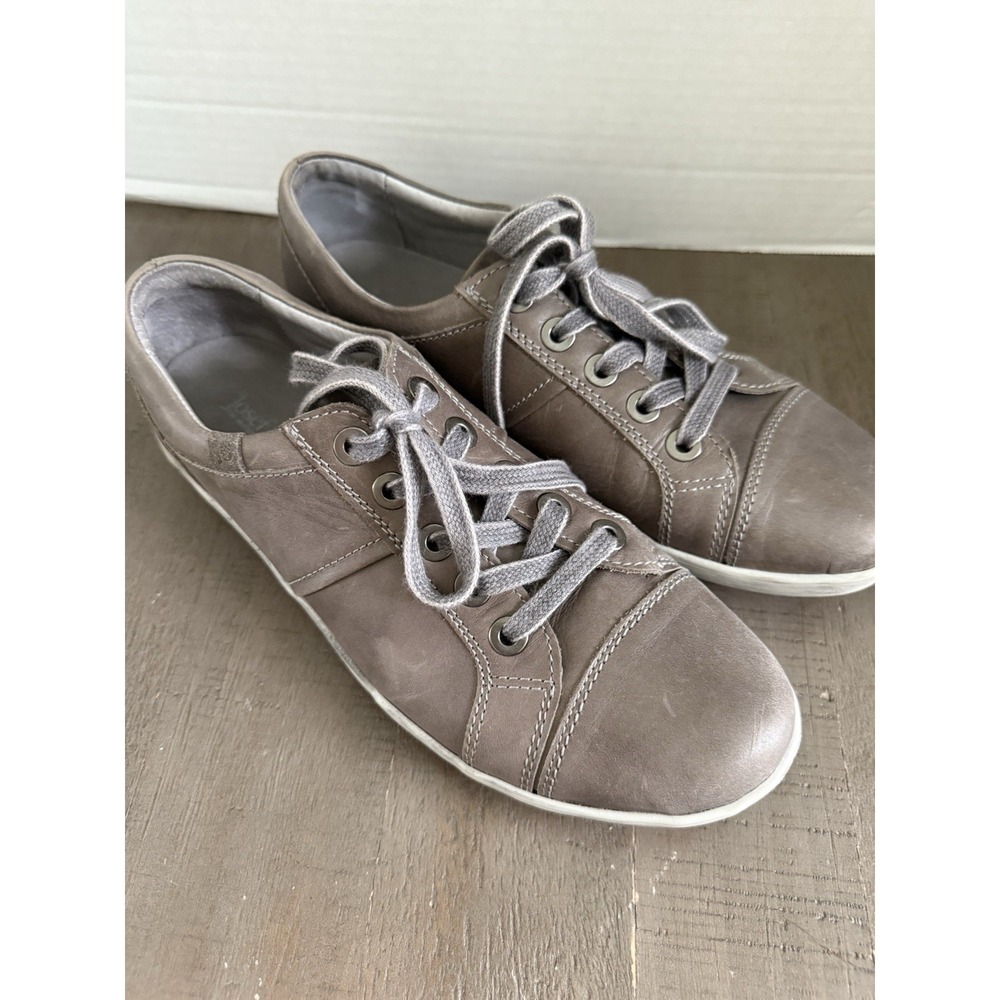 JOSEF SEIBEL Taupe Brown Leather Lace Up Sneakers Comfort Athletic Shoes US 7